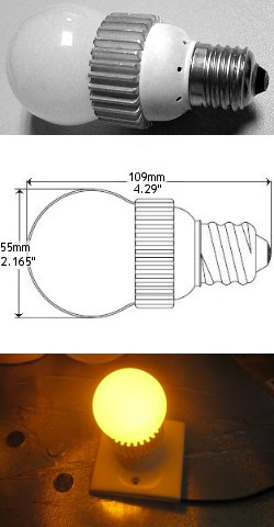 Amber LED Bulb Model A19