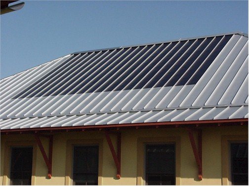 Structural and architectural standing seam metal roofing.