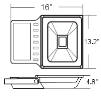 100W LED Flood Light Drawing