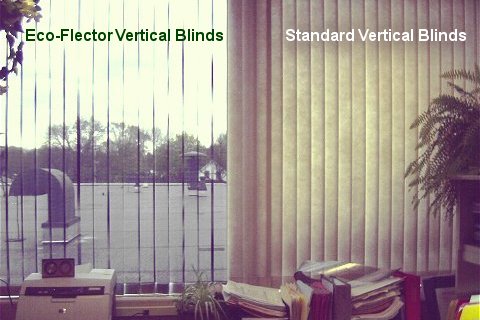 Inside View of Eco-Flector Vertical Blinds